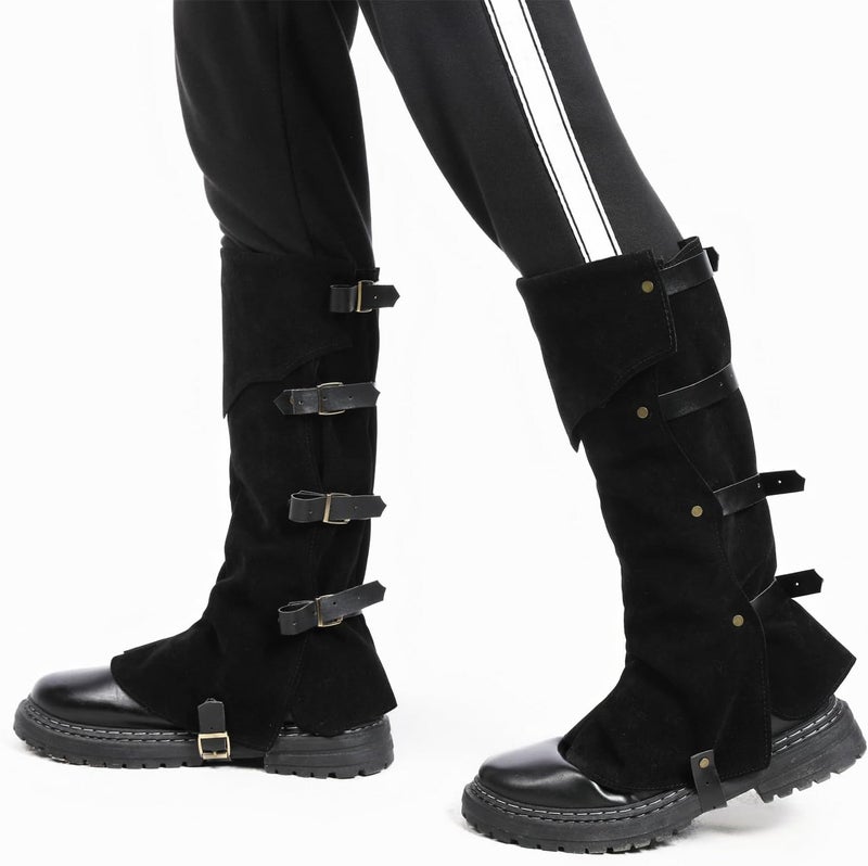 Toifrmu Store Pirate Boots Covers Faux Leather Medieval Steampunk Renaissance Boots Covers with Studs for Halloween Costume - Image 2